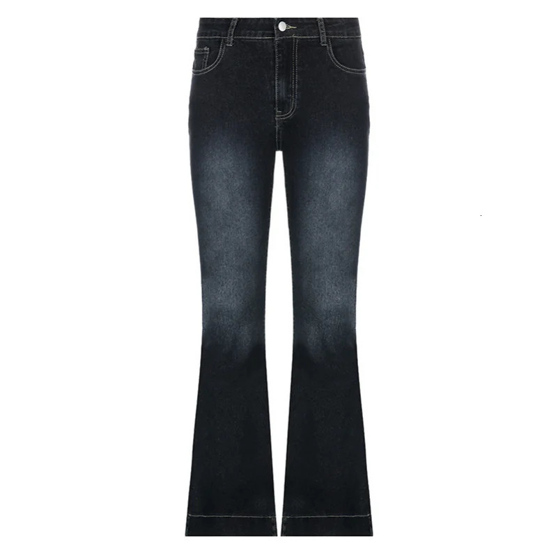 Flare Jeans Low Waist Trousers Vintage Aesthetic Denim Pants Streetwear Mom Casual Korean Fashion Y2k 250227