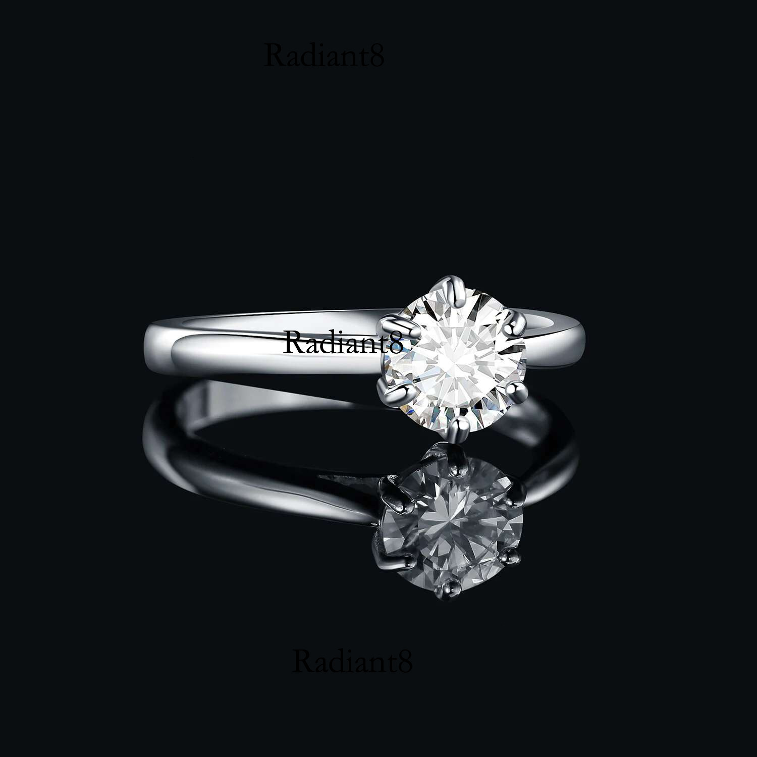 JewelryPalace Moissanite D Color 0.5ct 1ct 1.5ct 2ct Round Cut S Sterg Sier Solitaire Wedding Engagement Ring for Women