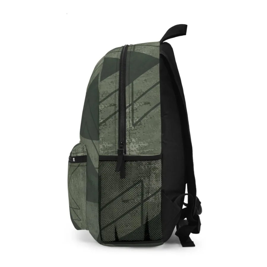 Ship from US Large Waterresistant Backpack Olive Green Triangular Colorblock Durable and Stylish 250304FBB