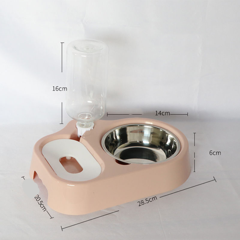 Cat Stainless Steel Bowl for Cat Double Dog Bowl Automatic Water Drinker Food Feeder Dispenser Pet Food Drink