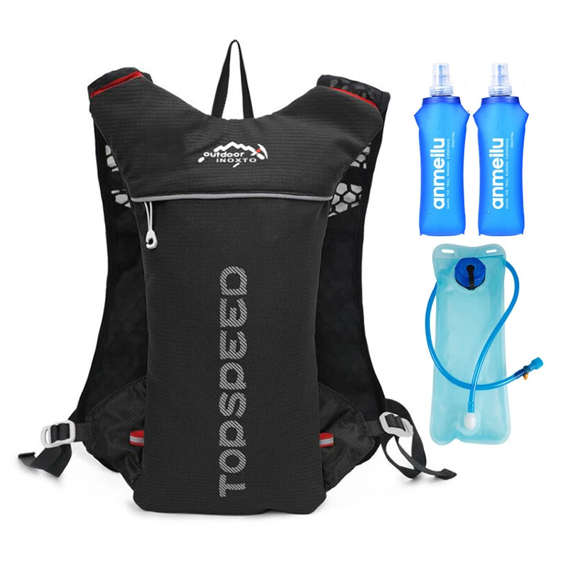 Outdoor trail running 5L ultra light backpack moisturizing jogging vest mens breathable marathon bike bag water bottle 500ML 250303