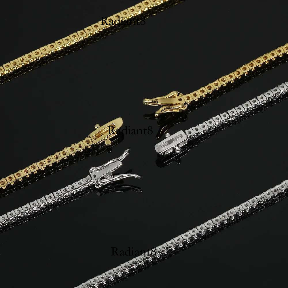Andara 2mm Row AAA Zircon Tennis Chain Personality Trend Necklace For Men&Women Jewelry Gifts
