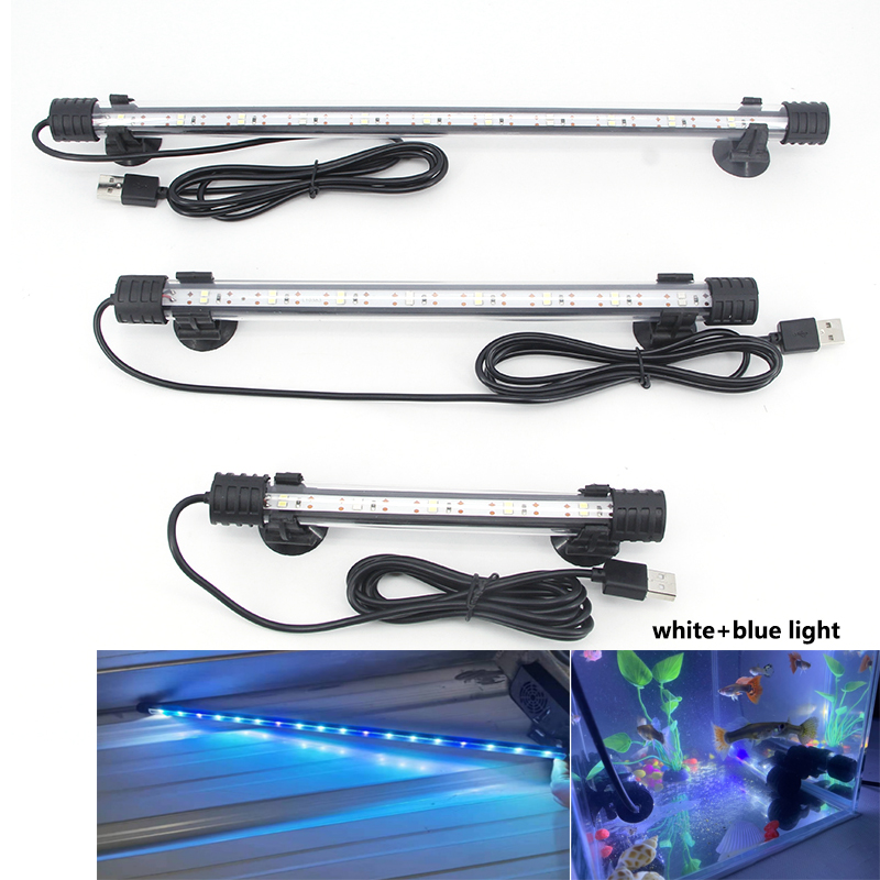 17cm 27cm 37cm USB 5v Submersible blue white LED Aquarium bule Light Fish plant grow underwater for Tank Lighting Bar lamp c