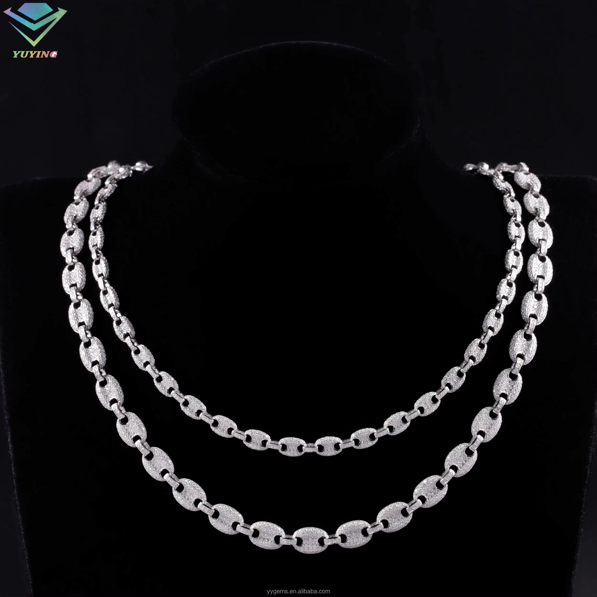 Fashion Mossanite Fine Jewelry 6mm 8mm Wide S Sier Dia Necklace VVS Moissanite Hiphop Cuban k Chain