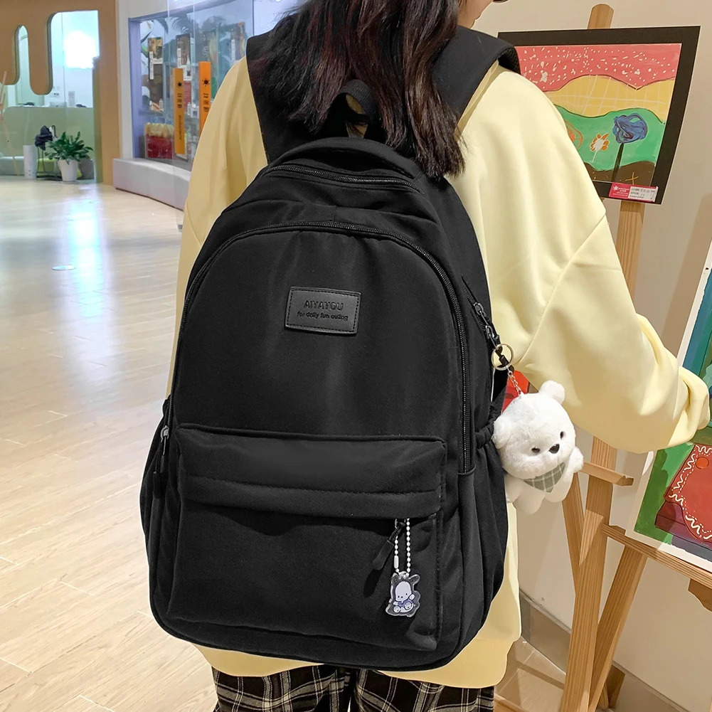 Ship from US Casual Book Bags Large Capacity Woman Backpack Simple Fashion for Outdoor Sport 250304FBB