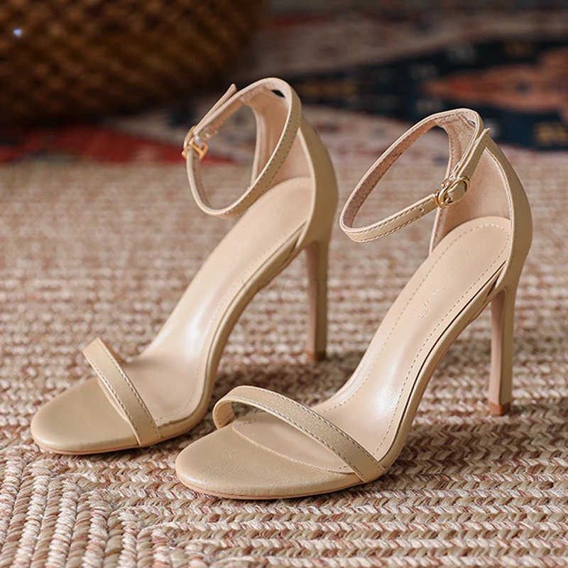 Wen Open Toe Ankle Strap Stiletto Heel Dress Sandals Elegant Wedding Party Shoes Pumps High Heel Summer Classic Sexy Pumps Z250304