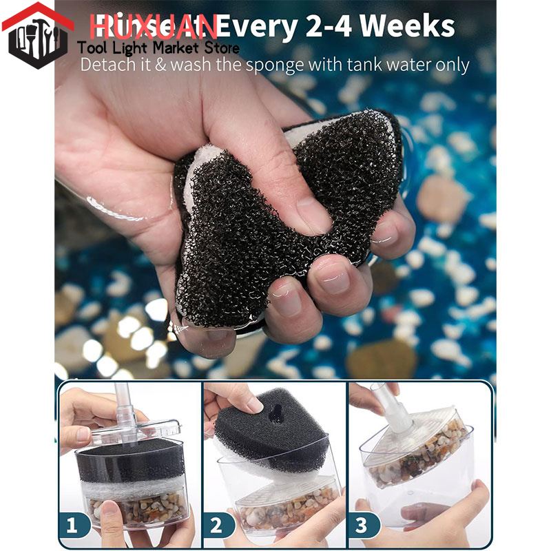 Multi-layer Media Pneumatic Fish Tank Filter Aquarium Corner Sponge Filter Quiet Betta Fry Shrimp And Small Fish Bio Foam Filter