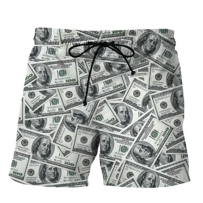 Funny 3d Printed Dollar Beach Shorts For Men Kids Summer Personalized Fashion Swim Trunks Cool Street Short Pants Women ClothingT250304
