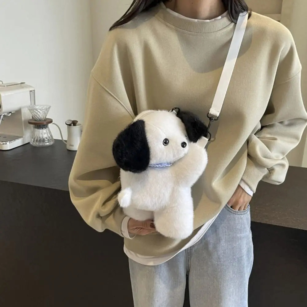 Korean Style Plush Animal Backpack Doll Toy Soft Stuffed Animal Shoulder Bag Adjustable Strap Bear Sheep Crossbody Bag Outdoor 250303