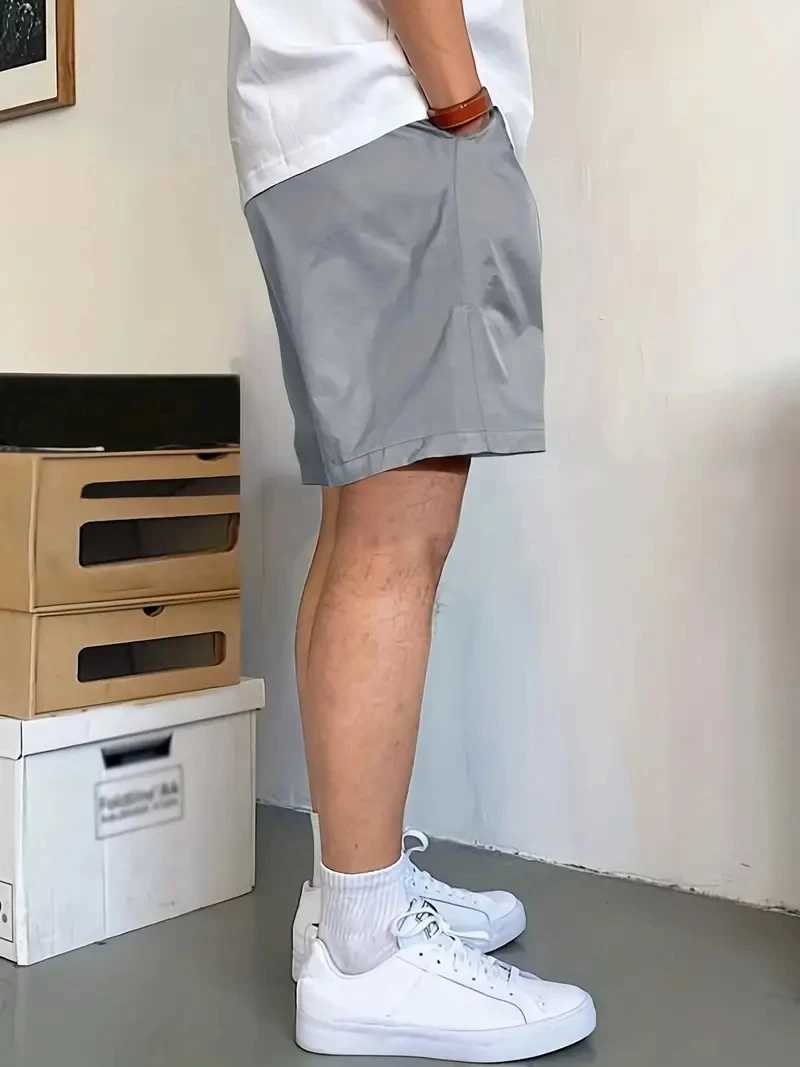US Oversized 5XL Summer Solid Shorts Men Big Size Elastic Waist Men Shorts Outwear Black Casual Beach Chubby Shorts Men 50 52T250304
