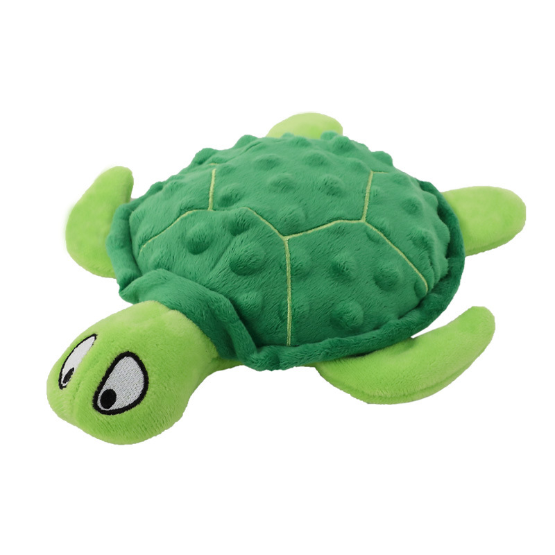 Squeaky Dog Toys, Soft Tough Turtle Plush Toy for Dogs Indoor Play Chewing Interactive Dog Toys with Non-Shedding Wear-resistant Material for Small an