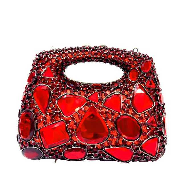 XIYUAN Crystal Clutch Wallet Womens Luxury Evening Bag Party Diamond Shoulder Bag Cocktail Water Diamond Handbag Ruby Wallet Z250303