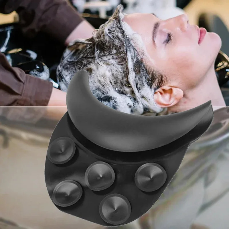Salon Hair Wash Sink Silicone Neck Rest Cushion Shampoo Bowl Soft Elastic Neck Support Pillow Basin Hairdressing Tool 250304