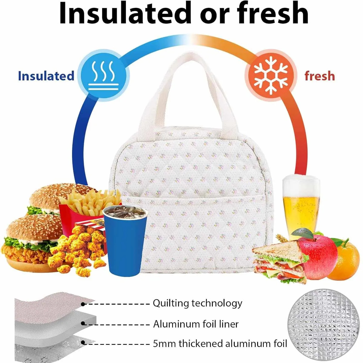 YANZAI Printed Portable Mom Handbag Diaper Storage Bag 250228