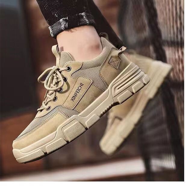 2025 New Summer Men's Niche Designer Shoes Work Clothes Lightweight Soft Sole Outdoor Canvas Martin Shoes Outdoor Anti Slip Casual Men's Boa