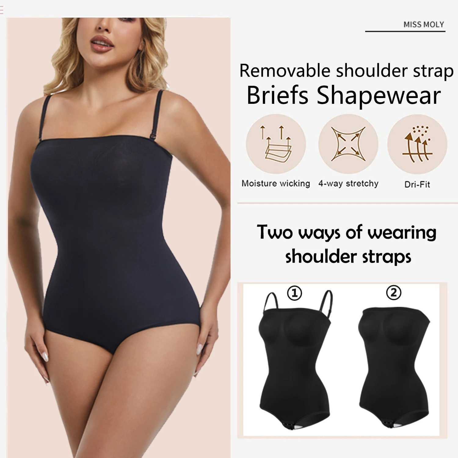 Womens Strapless Jumpsuit Shapewear New Sexy Briefs Bodysuit Butt Lifter Compression Waist Trainer Push Up Backless ShaperXJ250304