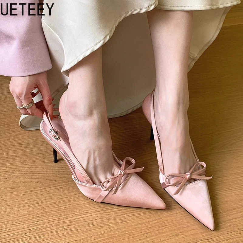 Summer High Heel Wen Sandals Fi Pointed Toe Singbacks Shoes Ladies Elegant Party Dress Sandalias Z250304
