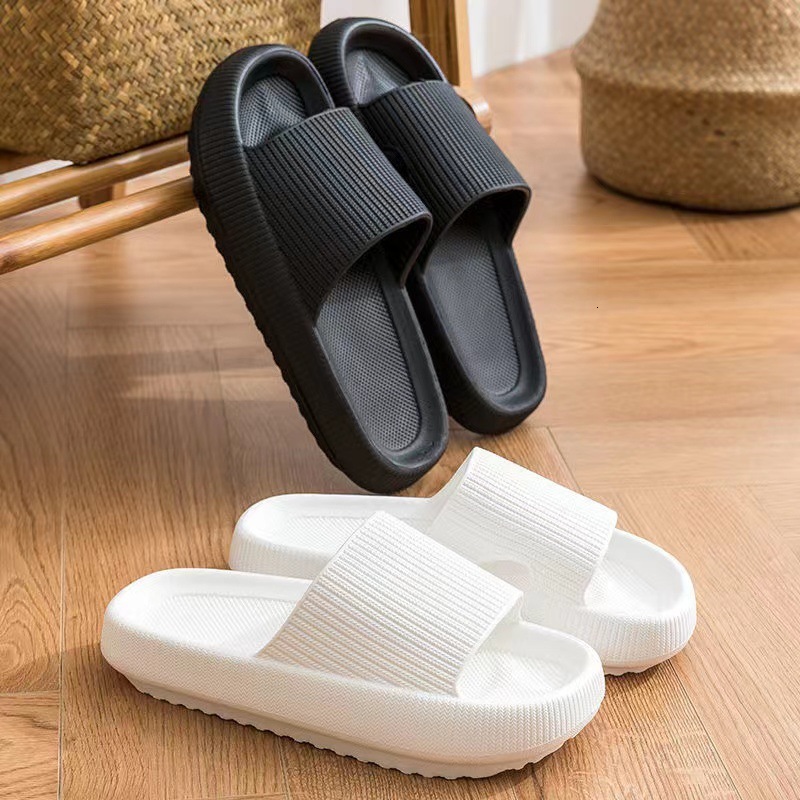 designer sandals 3.2CM Feet Feeling Thick Cool Slippers for Women Summer New Couple EVA Home Heightening Soft Sole Bathroom Men's Shoes