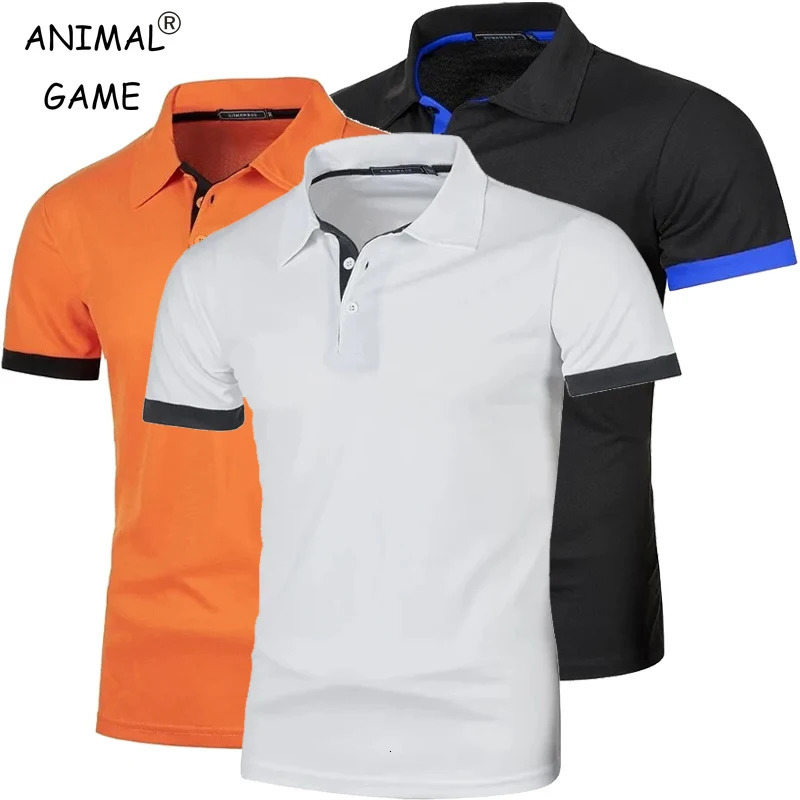 Summer Mens Short Sleeve Polo Shirts Lightweight Lapel Streetwear Breathable Tshirts for Men Basic Business Solid Color Top 250304