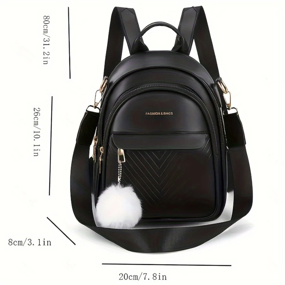 Ship from US Fashion Solid Color Backpack Purse Womens Small Daypack Twoway Shoulder Bag Simple Outdoor Travel Schoolbag 250304FBB