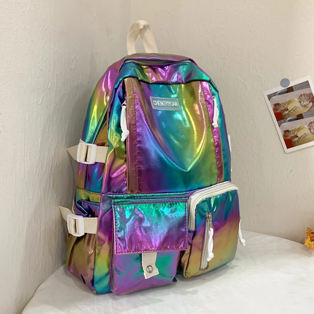 Ship from US Women School Backpack MultiPocket Campus Large Capacity Nylon for Middle High Students 250304FBB