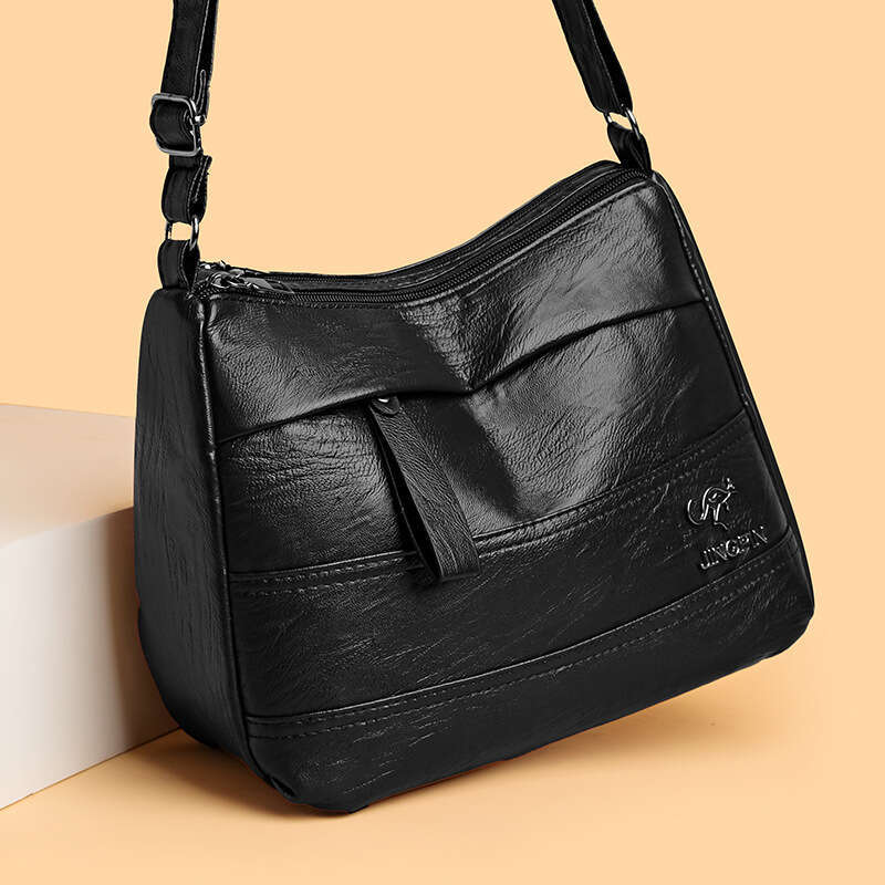 Soft Leather Texture Women's New Casual Versatile Multi-Layer Large Capacity Single Shoulder Crossbody Bag