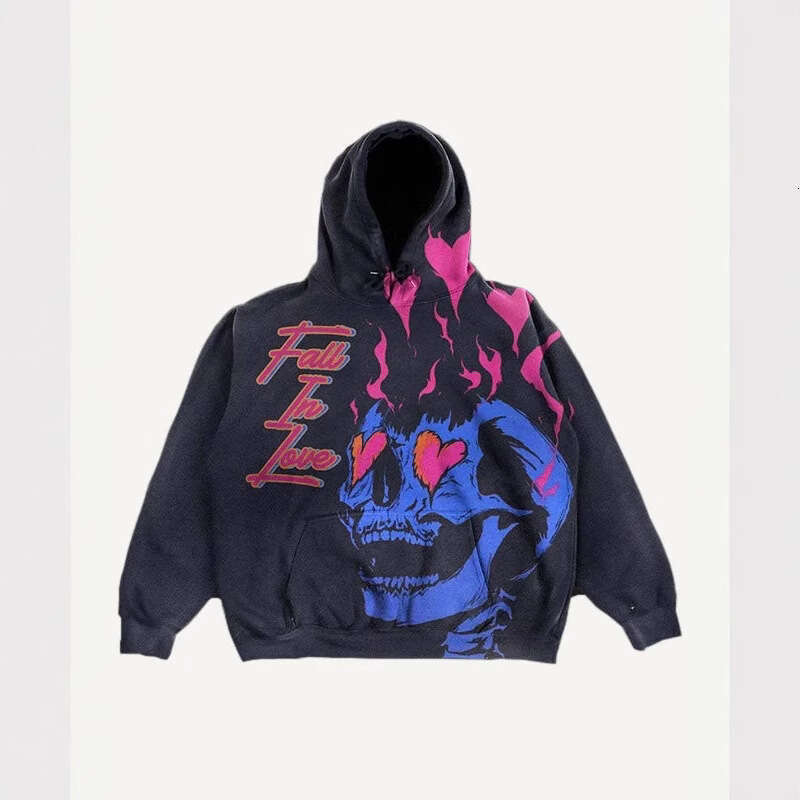 2025 New Skeleton Printed Pocket 3D Pullover Loose Coat Hoodie