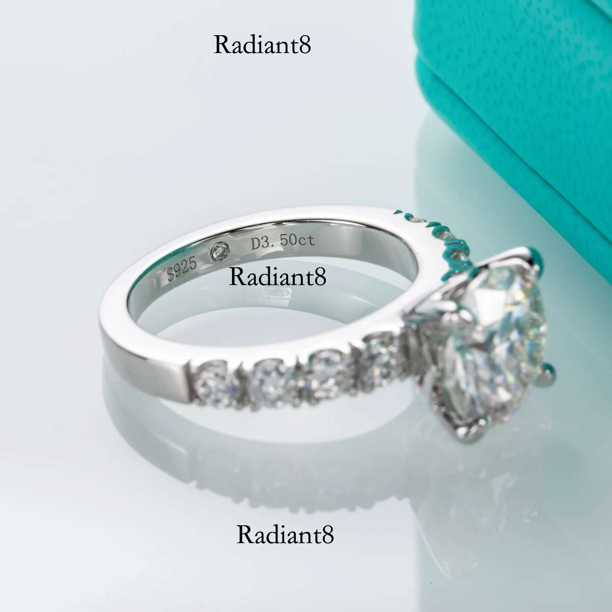 AnuJewel 4.3cttw D Color Moissanite Engagement Sterg Sier Gold Plated Lab Created Dia Wedding Band Rings
