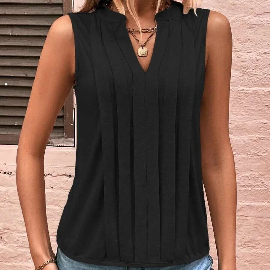 Casual Loose Solid Sleeveless For Women Fashion Summer Women's Shirts Blouses Elegant Youth Female Tank Tops Streetwear 's