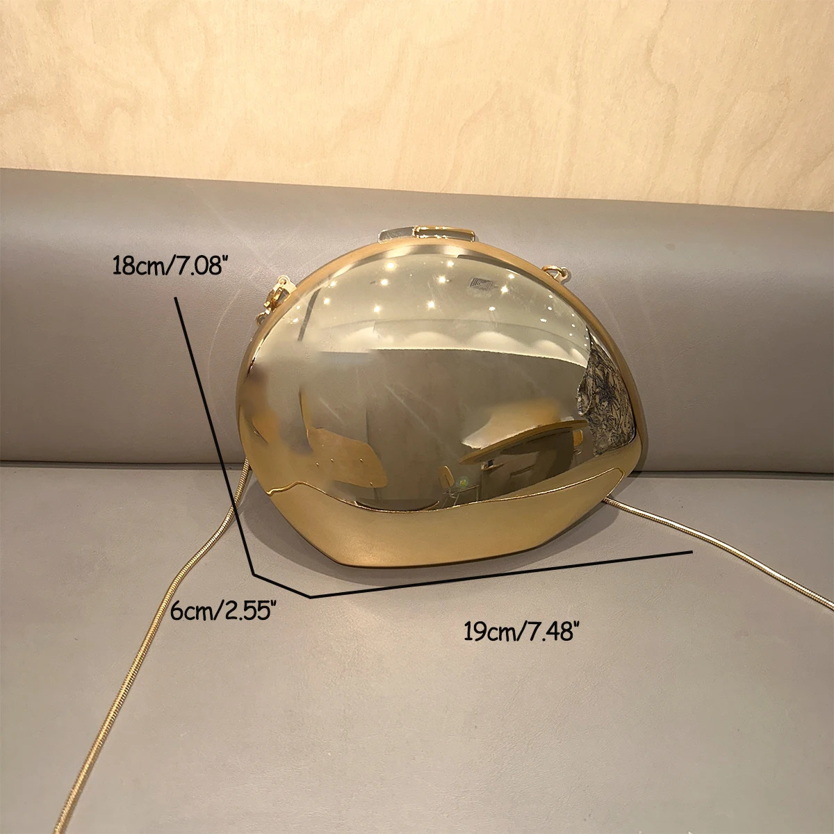 Fashionable acrylic clutch bag ious ner mirror wallet womens lightweight shell personalized party evening 250303