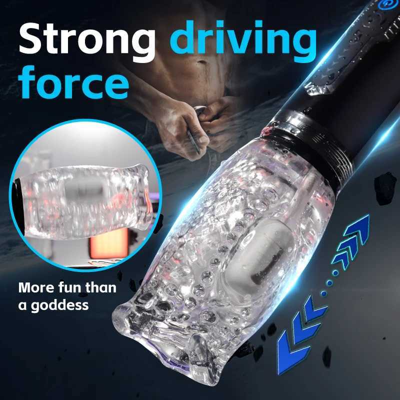 Automatic Male Masturbator 5 Pushing Rotating Oral Sex Pocket Pussy Sex Toys for Men Goods for Adults Automatic Mastubator M250304