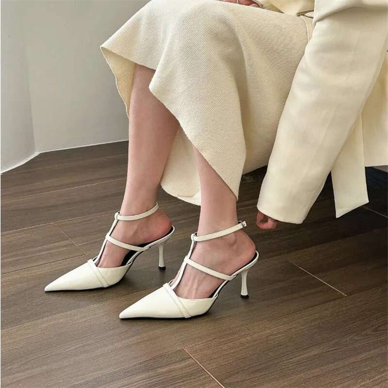 New Trendy Women Gladiator Sandals Summer Pointed Toe Elegant High Heels Thin Strap Pumps Ladies Party Shoes Size 42