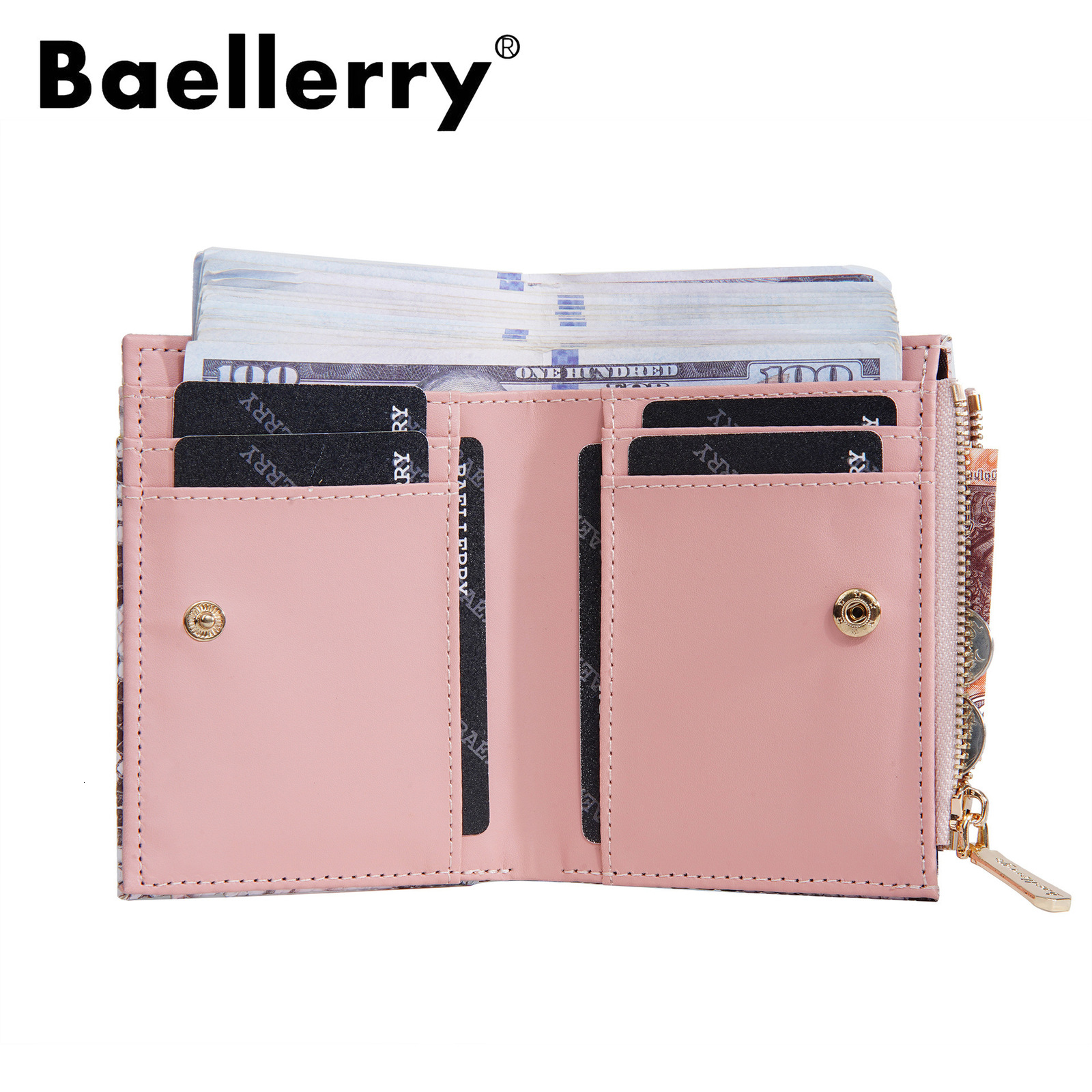 Baellerry Wallet Womens Fashion Serpentine Short Style Multi Card Zipper Premium Zero Wallet 250304