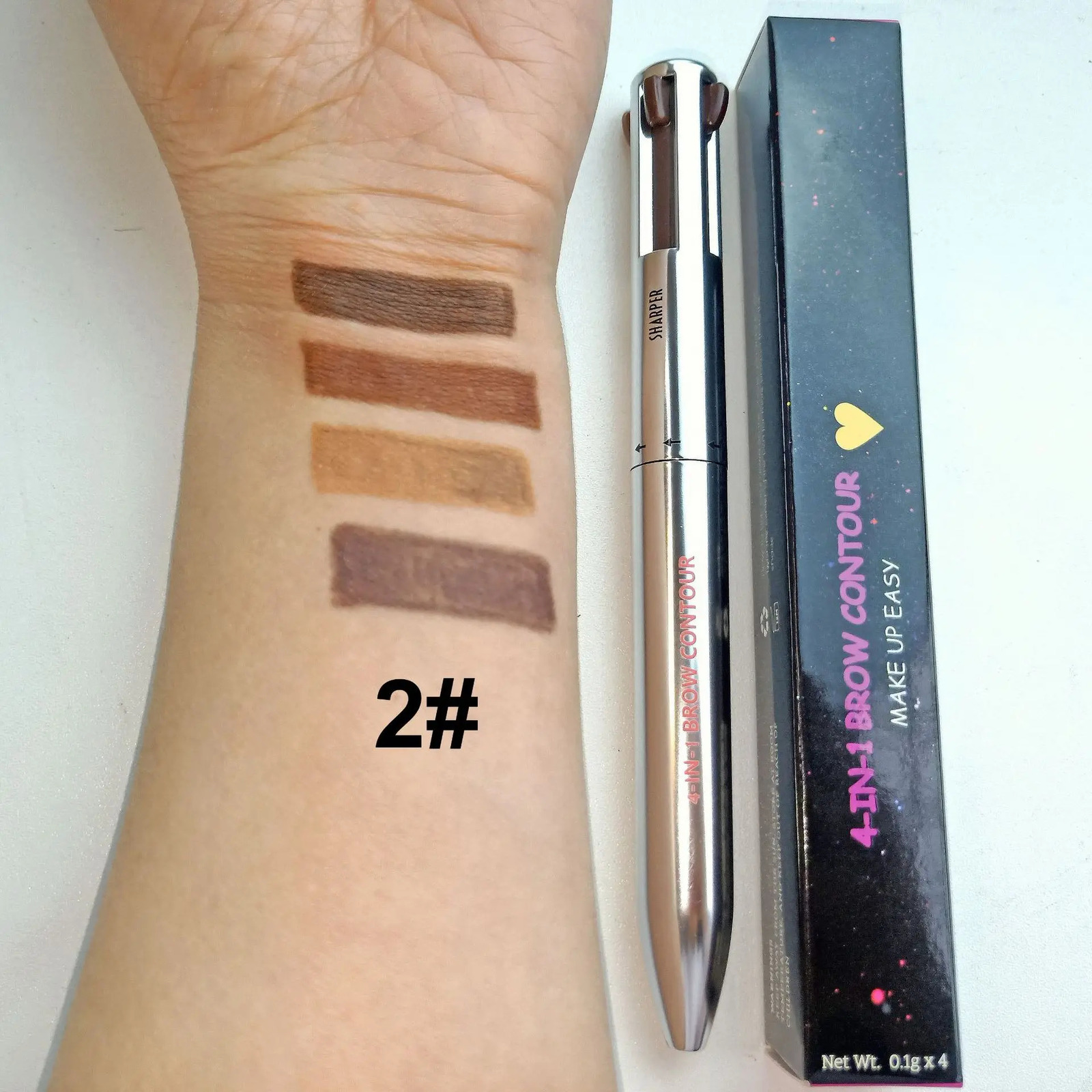 No 4 In 1 Eyebrow Pen Dark Brown Medium Brown Eye Brow Contour Pencil Matte Makeup Waterproof Sweatproof Brow Pen 250222