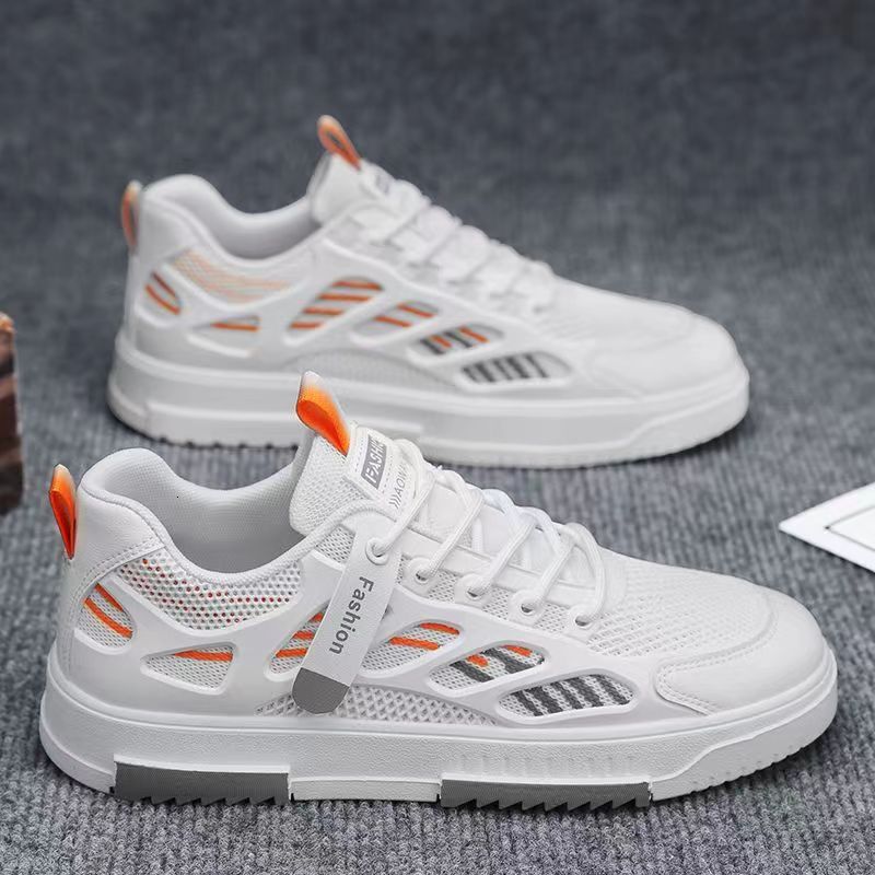 Male Designer s Four Season New Breathable And Odor Proof Mesh Fabric Multifunctional Casual Board Shoes Sports Soft Sole 2025 Fashionable White Shoes