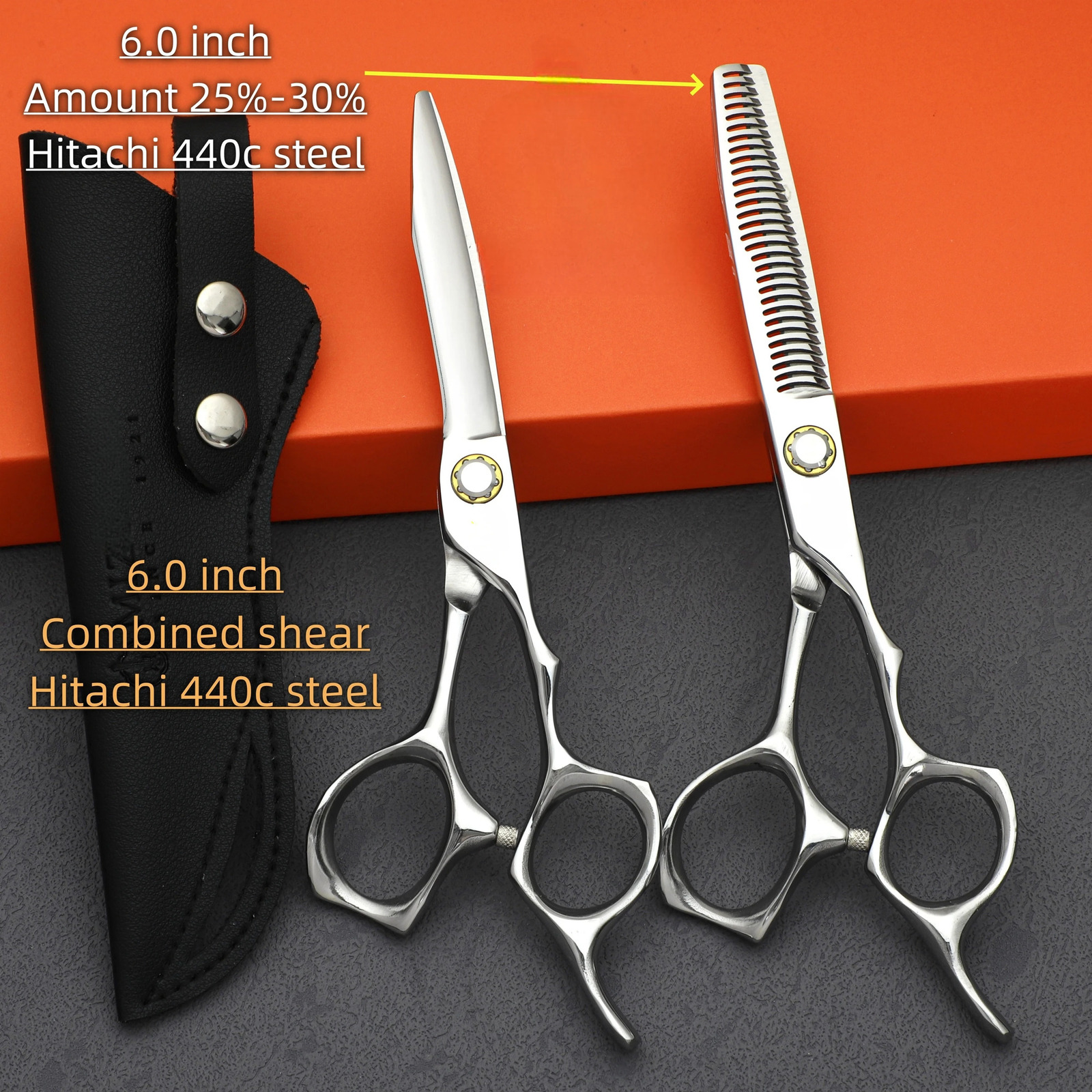 Professional Hairdressing ScissorsHair Thinning ShearsHigh Quality BarberShop Accessories6.0-6.5-7.0 InchesJapan 440C Steel 250304
