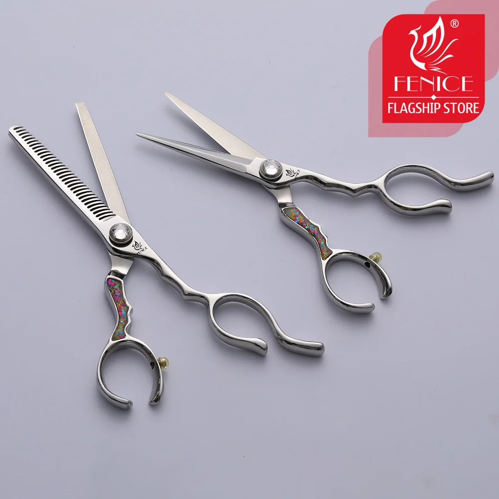 Fenice JP440 Barber Scissors Set Antler Teeth Thinning Shears Sword Blade Cutting Scissors Hair scissors barber kit 250304