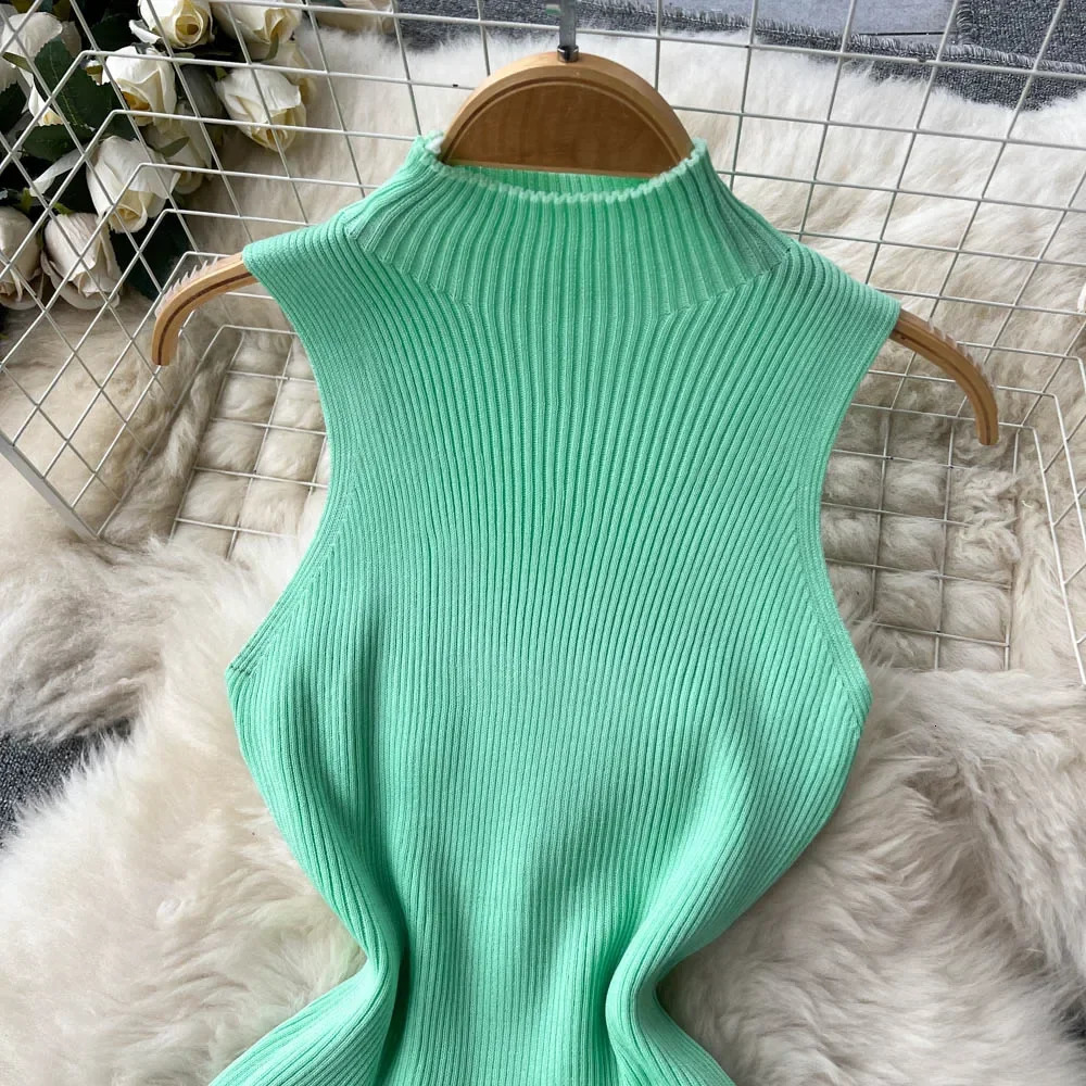 Summer Lace Up Sexy Short Dres Sleeveless Slim Beach Sundress 2024 Korean Knitted Mini Bodycon Dress Streetwear Outfits 250227Z