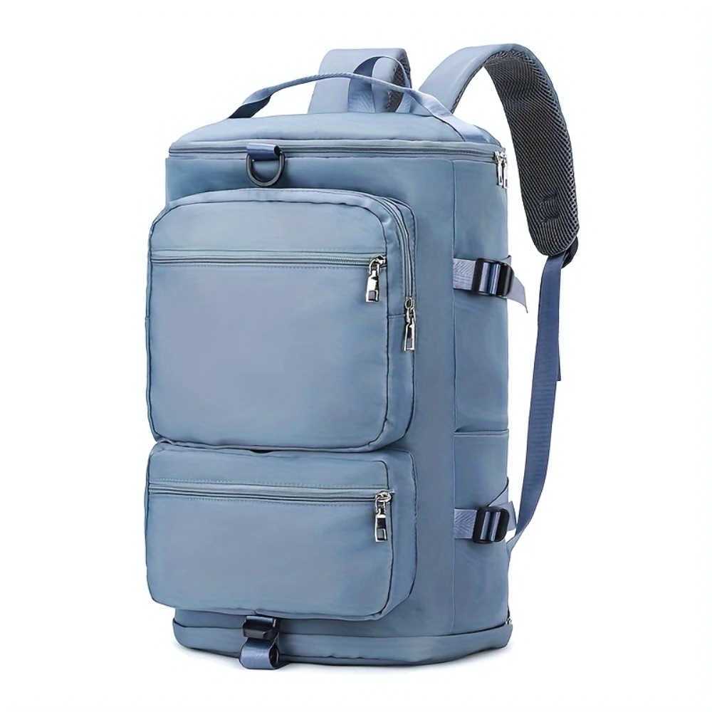 Large Capacity Waterproof Duffel Bag with Dry-Wet Separation Shoe Compartment and Adjustable Shoulder Strap for Travel Sports Y250304