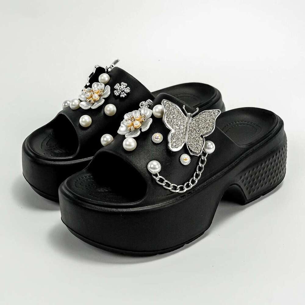 Butterfly Fashionable Sier wer One-e Outdoor Thick-Soled Heightening Sandals E20