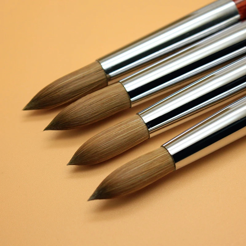 100% pure Kolinsky hair oval nail brush suitable for acrylic applications nail extension tool strip nail drawing pen set 250304