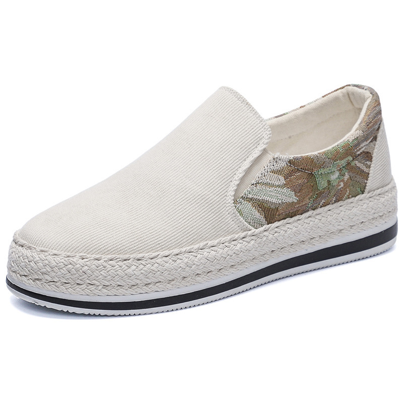 Wholesale Free Delivery 2025 Designer Summer New Breathable Canvas Popular Woven Men s Multi functional Single Foot Lazy Shoes Fashionable Flat Casual
