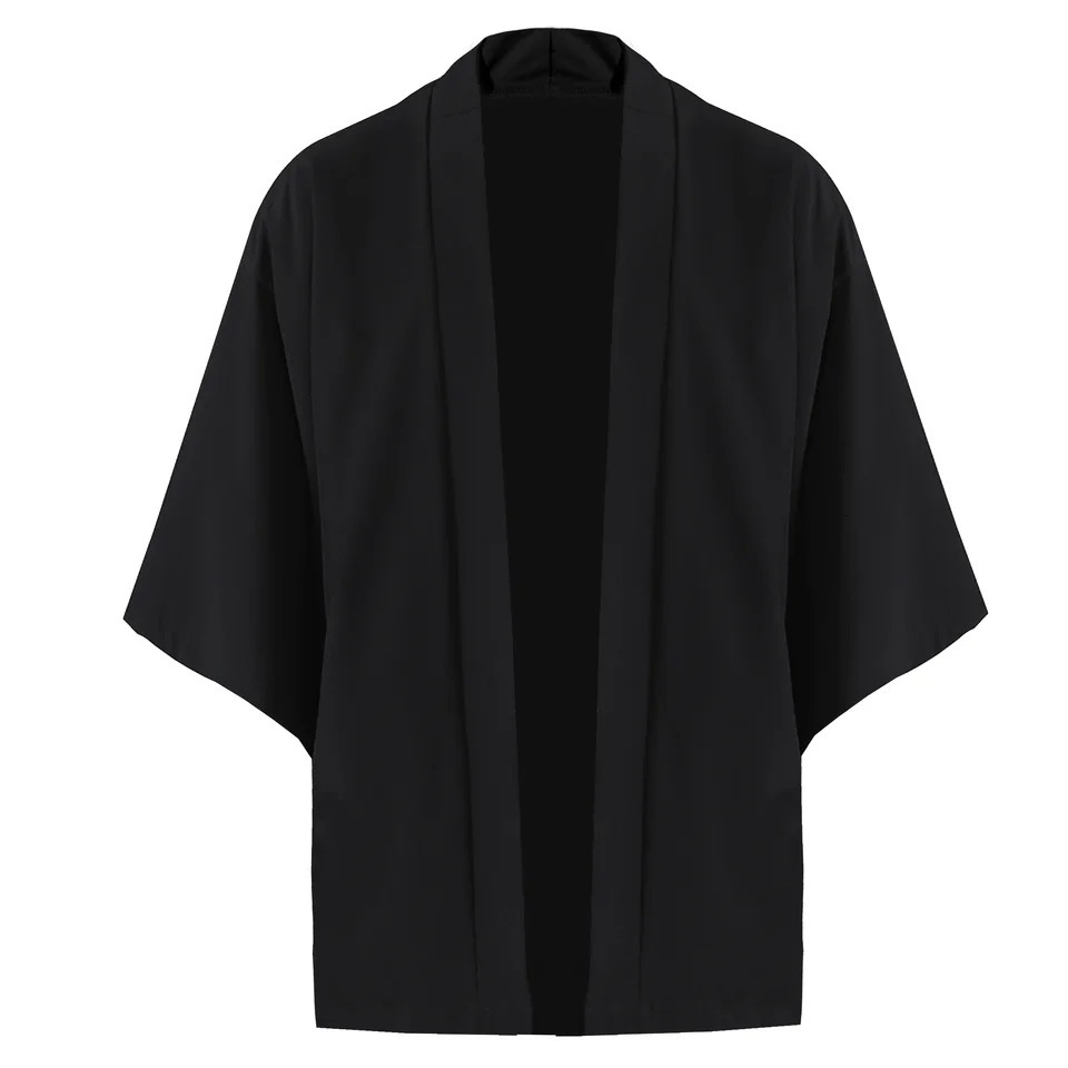 Mens Kimono Shirt Traditional Japanese Style Clothing Male Open Front Cardigan 34 Sleeve Yukata Coat Haori Casual Beach Shirts 250303 - view 7