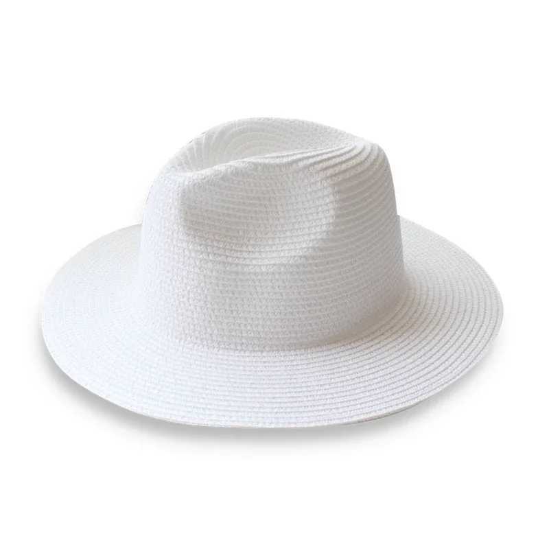Large size 56-60cm new natural Panama Str hat mens wide brown beach UV protection Fedora sun hat wholesaleXJ250304