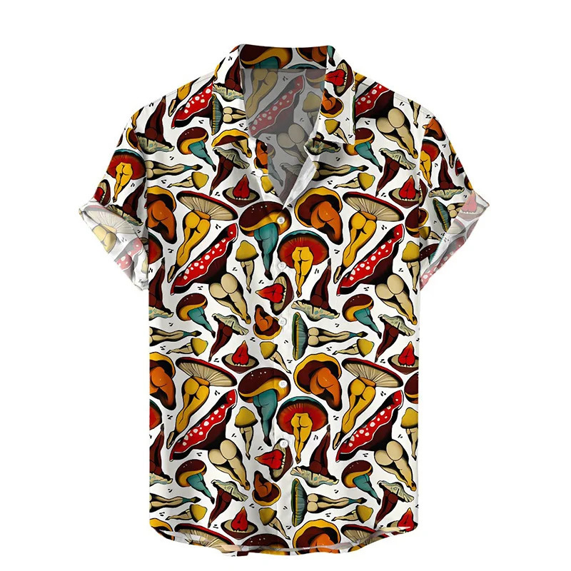 Harajuku Summer 3D Printing Hentai Styles Shirts Color Patterns Graphic Short Men Fashion Cool Clothes Blouses 250303