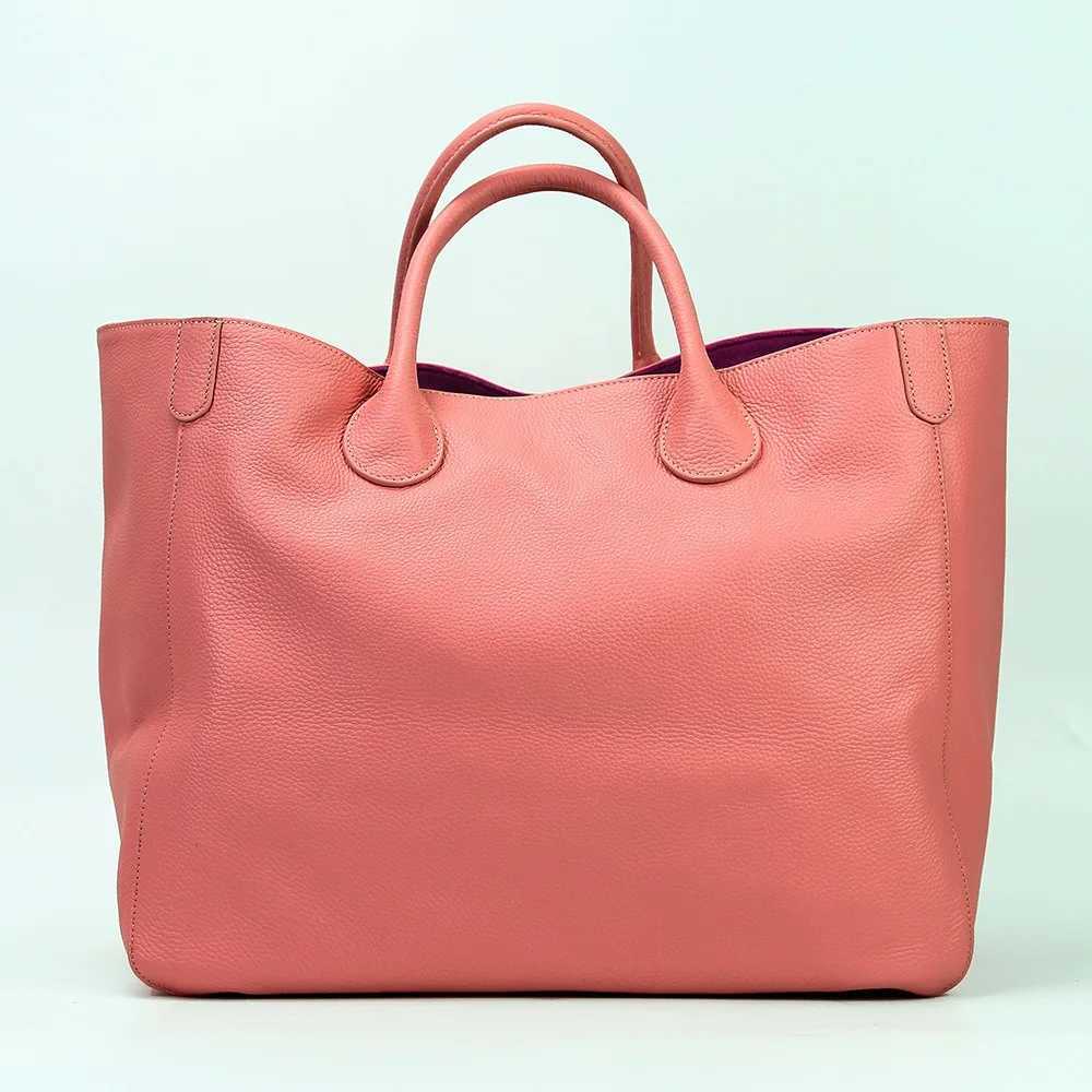 Huge Big A4 Top Grain Genuine Leather Women Handbag Shopping Shoulder Bag Large Capacity Khaki Black Red Yellow Blue Pink M9940 Z250303