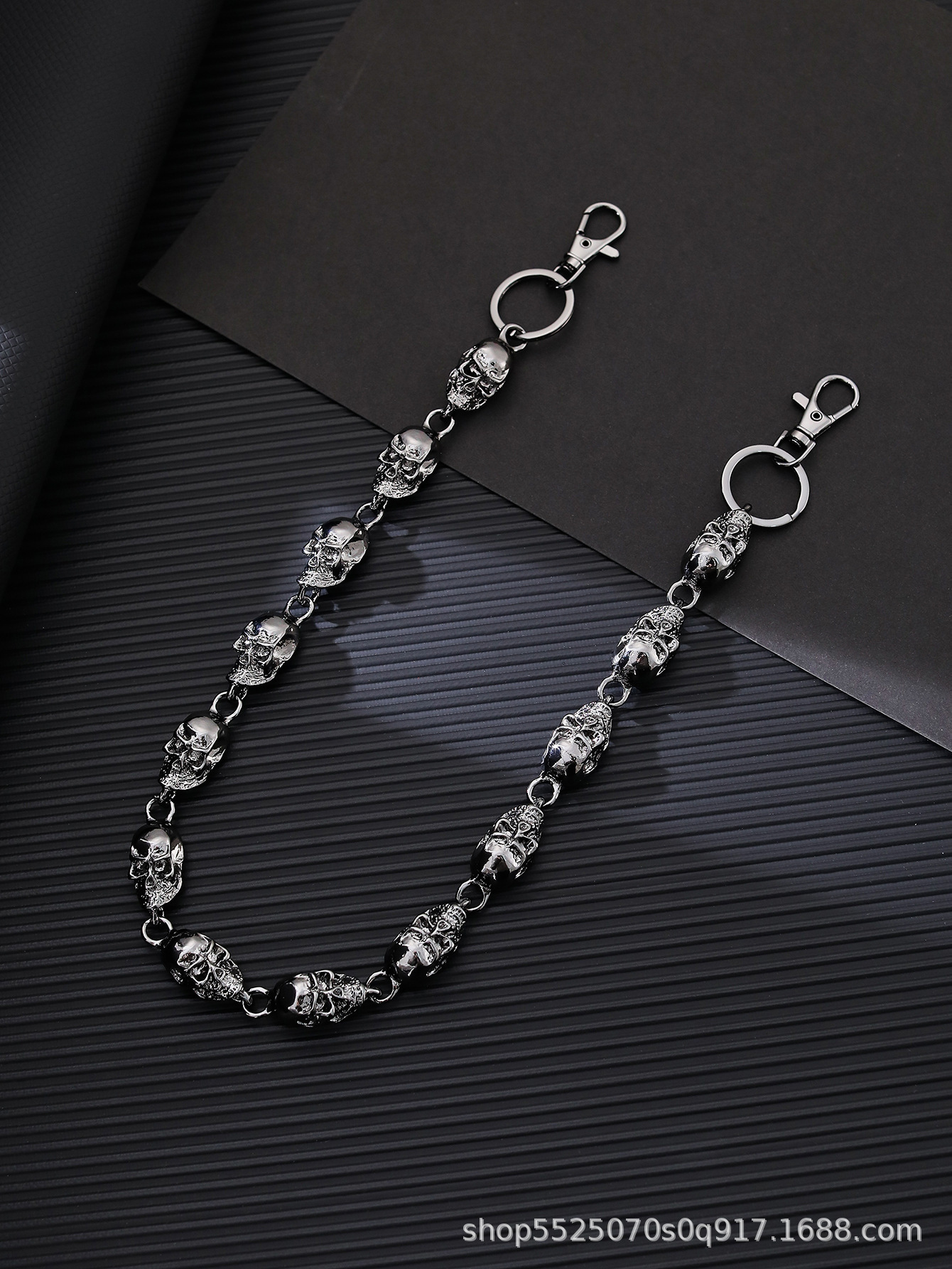 Metal Skull Jeans Chain Hip Hop Personalized Punk Dark Skull Waist Chain Handsome Cool unisex Accessories241220