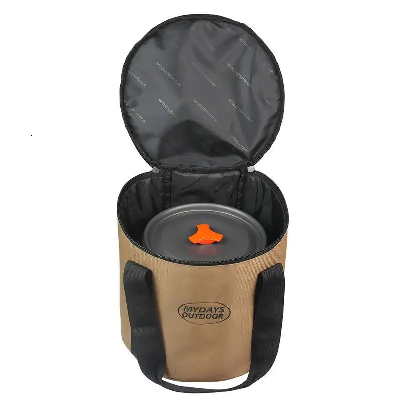 Ship from US Multifunctional Portable Dutch Oven Canvas Storage Pouch Bags Cooking Utensils Organizer for Outdoor Activities BBQ 250304FBB