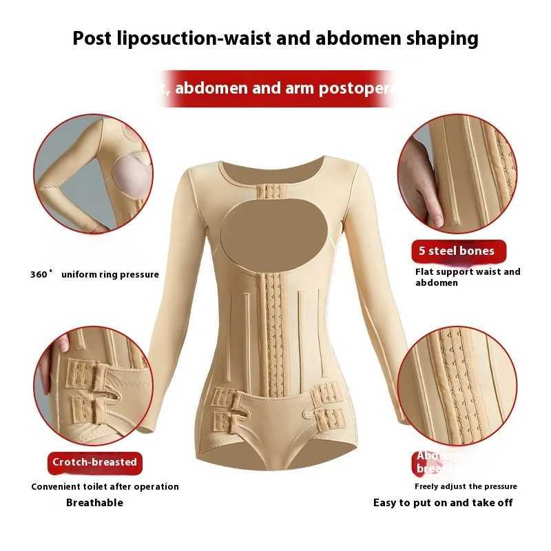 Women Shapewear Bodysuit Liposuction Surgery of Arm Abdomen Waist Slimmer Medical Grade Garment Strong Compression Body ShaperXJ250304