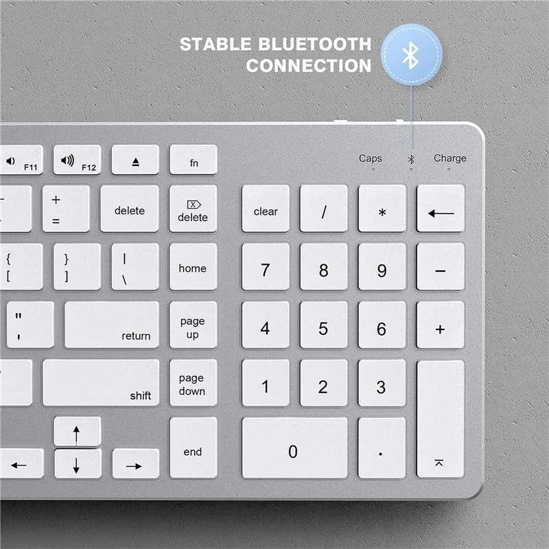 Ultra Slim Wireless Keyboard Compatible for Mac OS/iOS/iPad OS Rechargeable Keyboard for MacBook Z250304